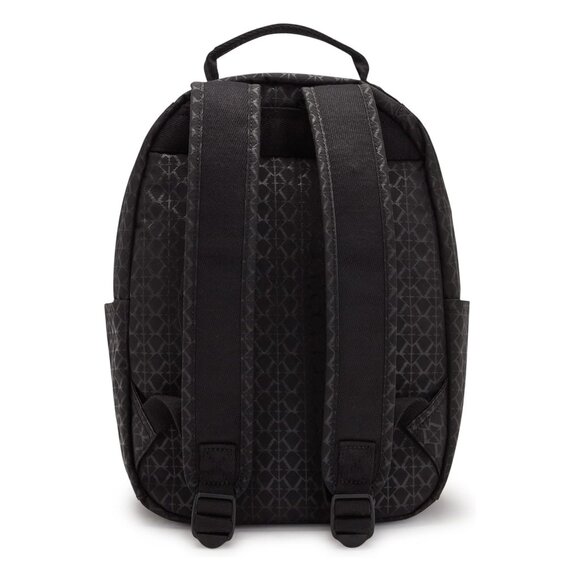 Kipling Seoul Medium Nylon Zipp Signature Backpack - Black - Picture 2 of 10